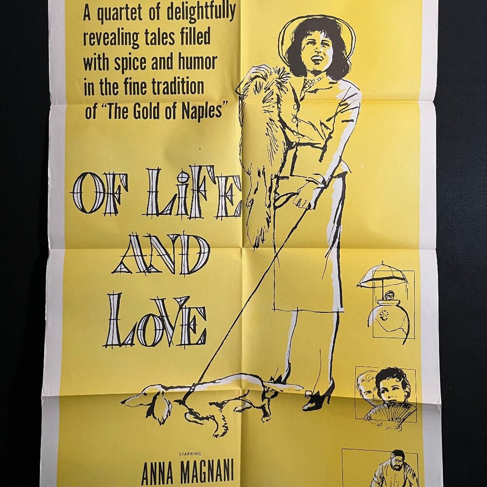 Of Life And Love 1954 One Sheet Movie Poster Anna Magnani, Dachshund, Comedy